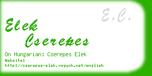 elek cserepes business card